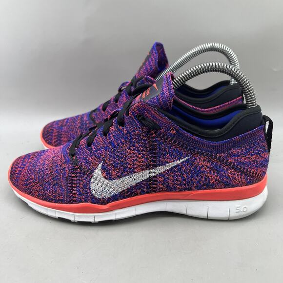 Nike Free TR Flyknit Running Shoes Women Size 6.5 Purple Lightweight Sneakers - Picture 3 of 9